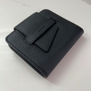 AllSaints Black Pebbled Leather Wallet w/ Removable Zip Coin Pouch